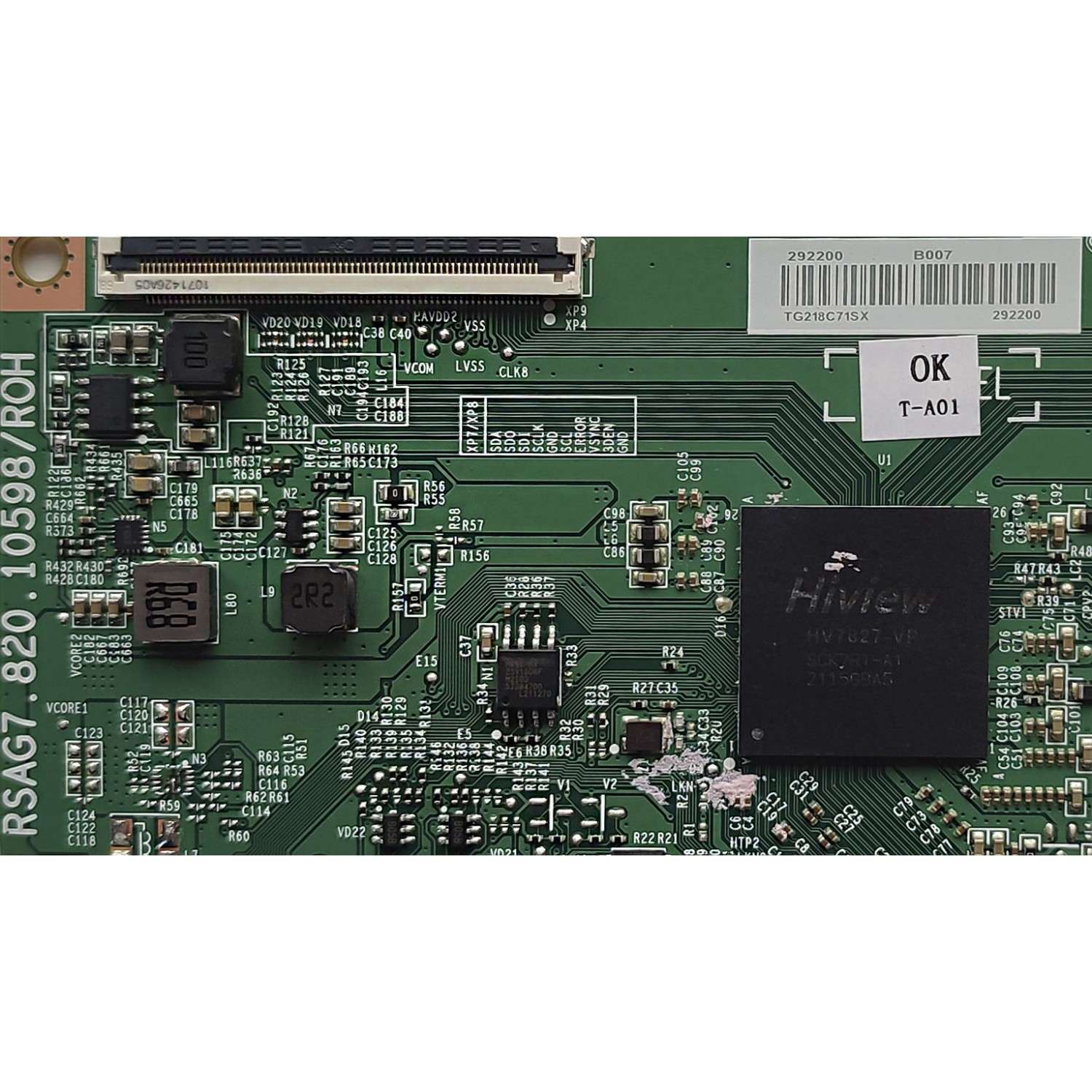 T-CON PARA TV TOSHIBA / NUMERO DE PARTE 292200 / RSAG7.820.10598/ROH / PANEL HD550Y3U72-TAL5KT\S0\GM\ROH / 292167 / DISPLAY HV550QUB-E1D / MODELO 55M550KU 55M550U - Imagen 2
